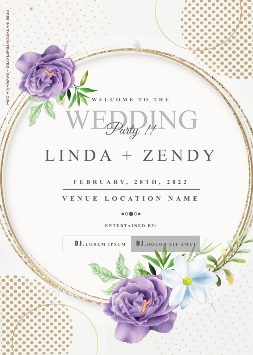 10+ Golden Circle Floral Wedding Invitation Templates Title
