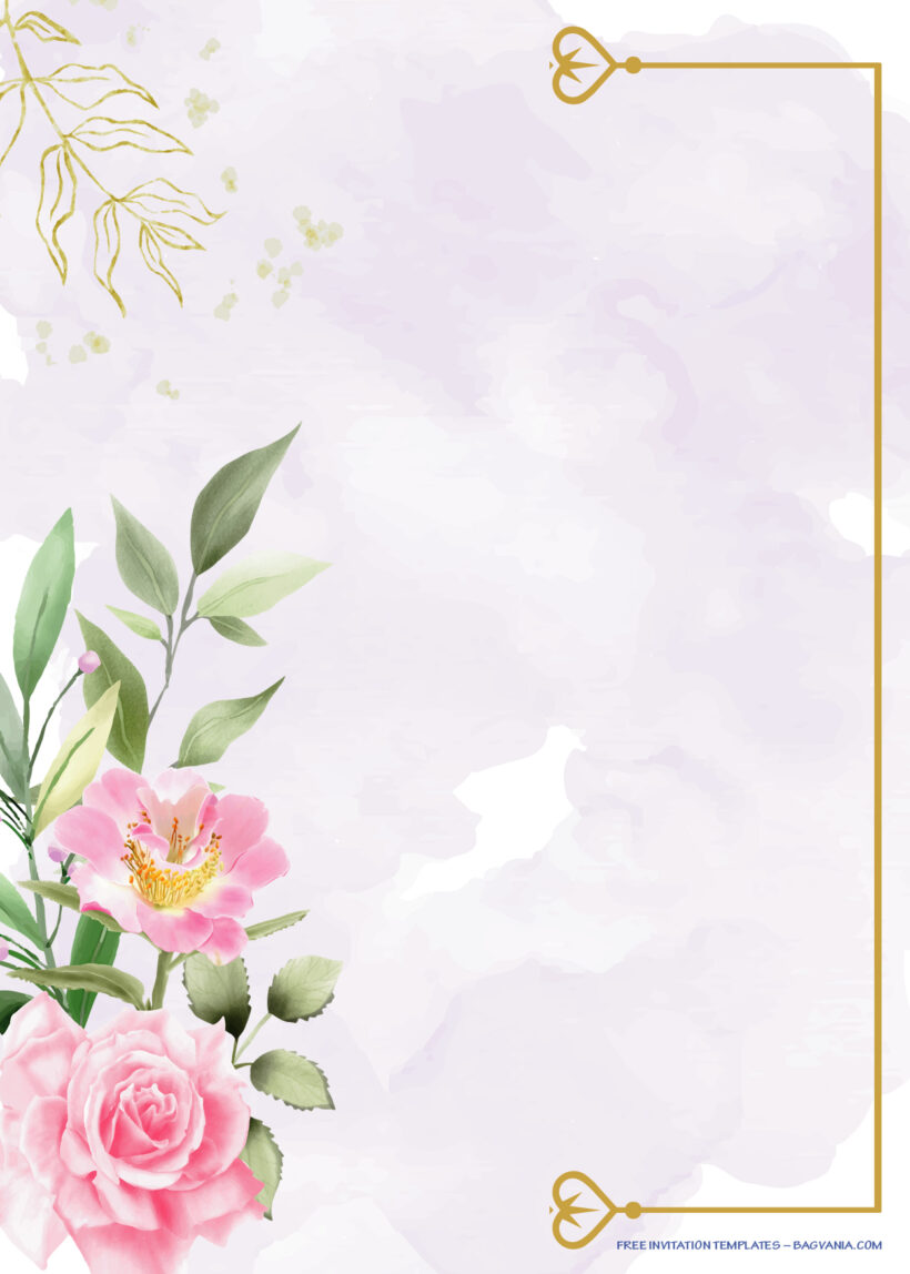 10+ Golden Thread Of Spring Floral Wedding Invitation Nine