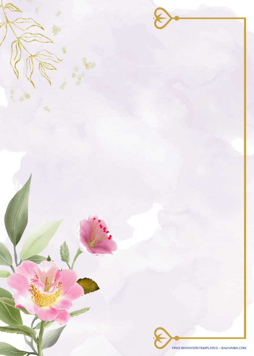 10+ Golden Thread Of Spring Floral Wedding Invitation Seven