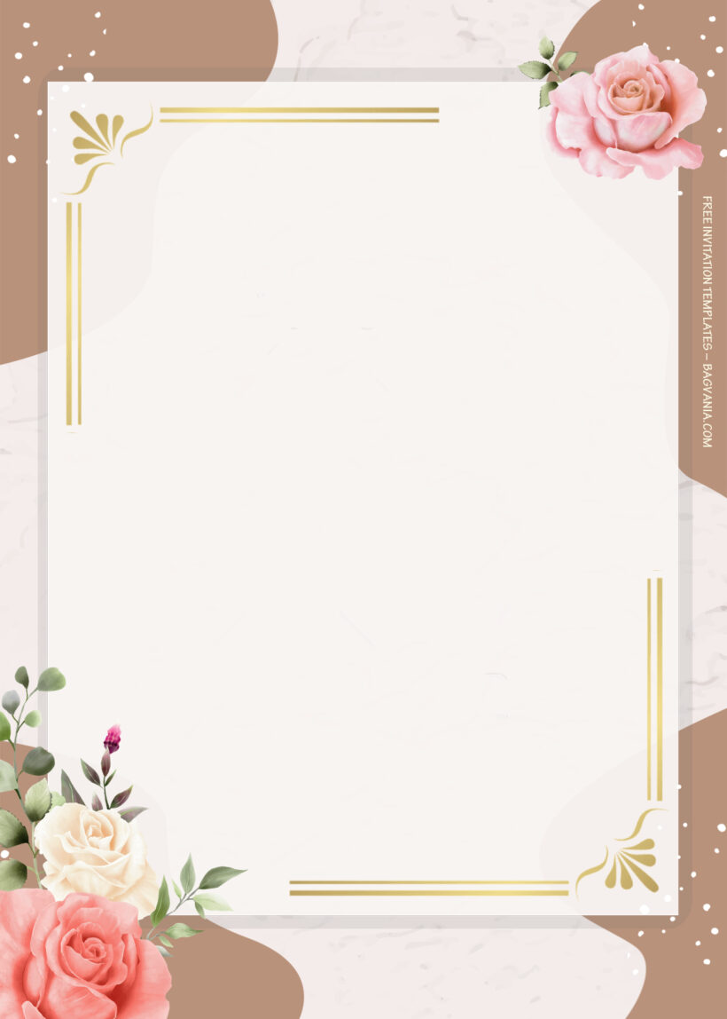 10+ Pink Spring Gold Floral Wedding Invitation Eight