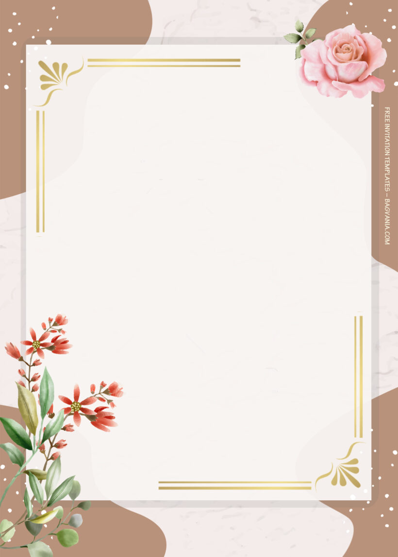 10+ Pink Spring Gold Floral Wedding Invitation Two