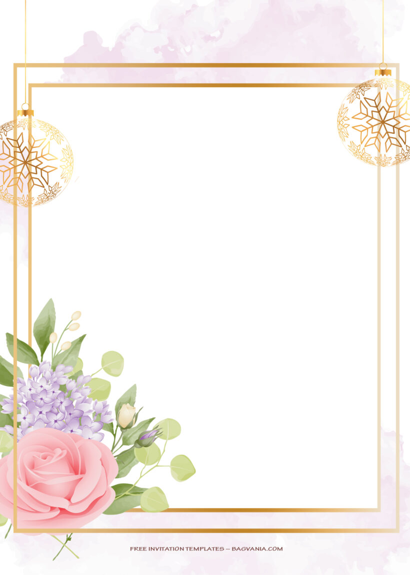 10+ Simple Beautiful Gold Frame Floral Wedding Invitation Nine