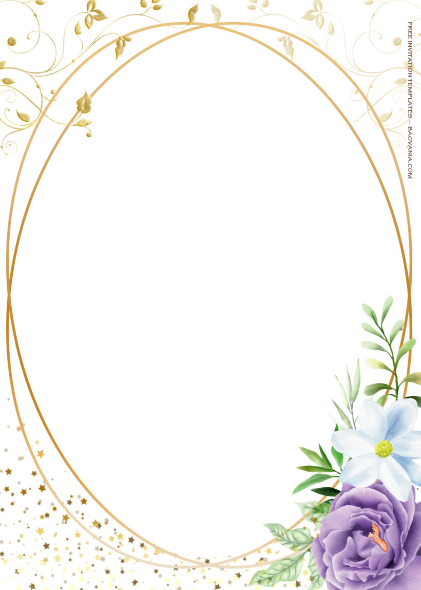 10+ Single Rose Sprinkle Gold Floral Wedding Invitation Templates Five