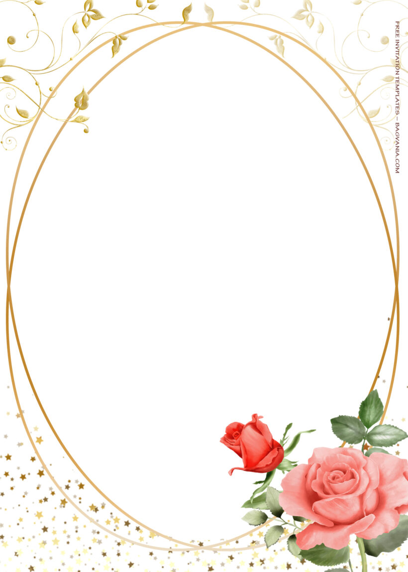 10+ Single Rose Sprinkle Gold Floral Wedding Invitation Templates One