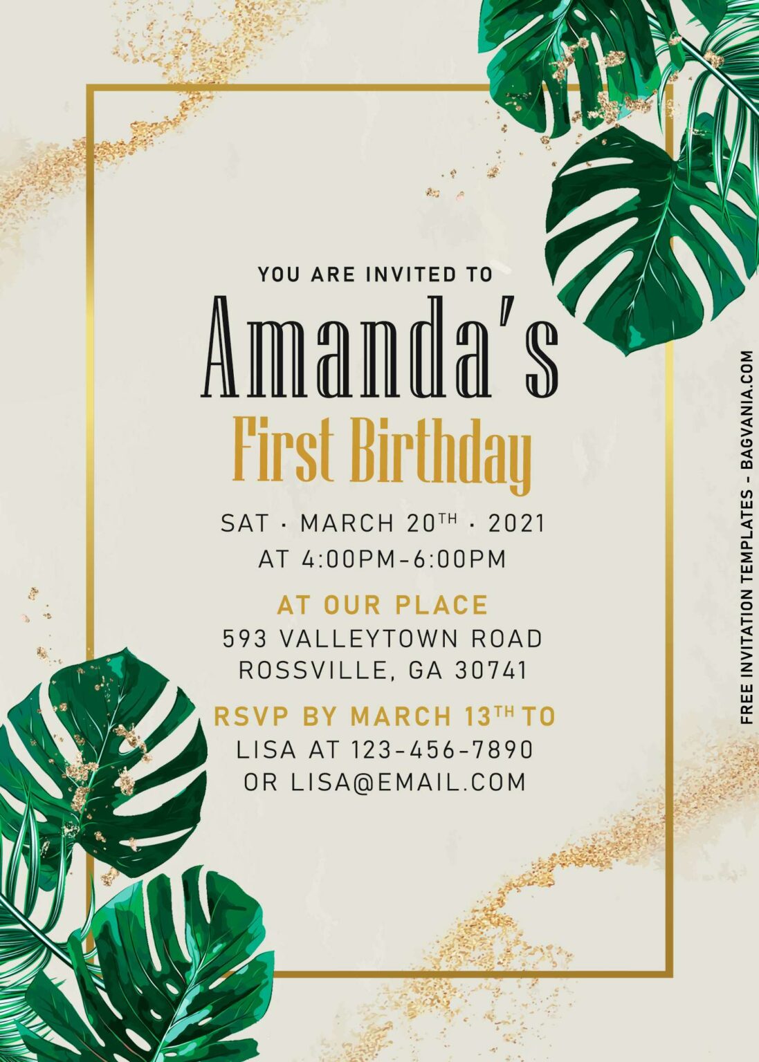 11+ Rustic And Romantic Greenery Garden Birthday Invitation Templates ...