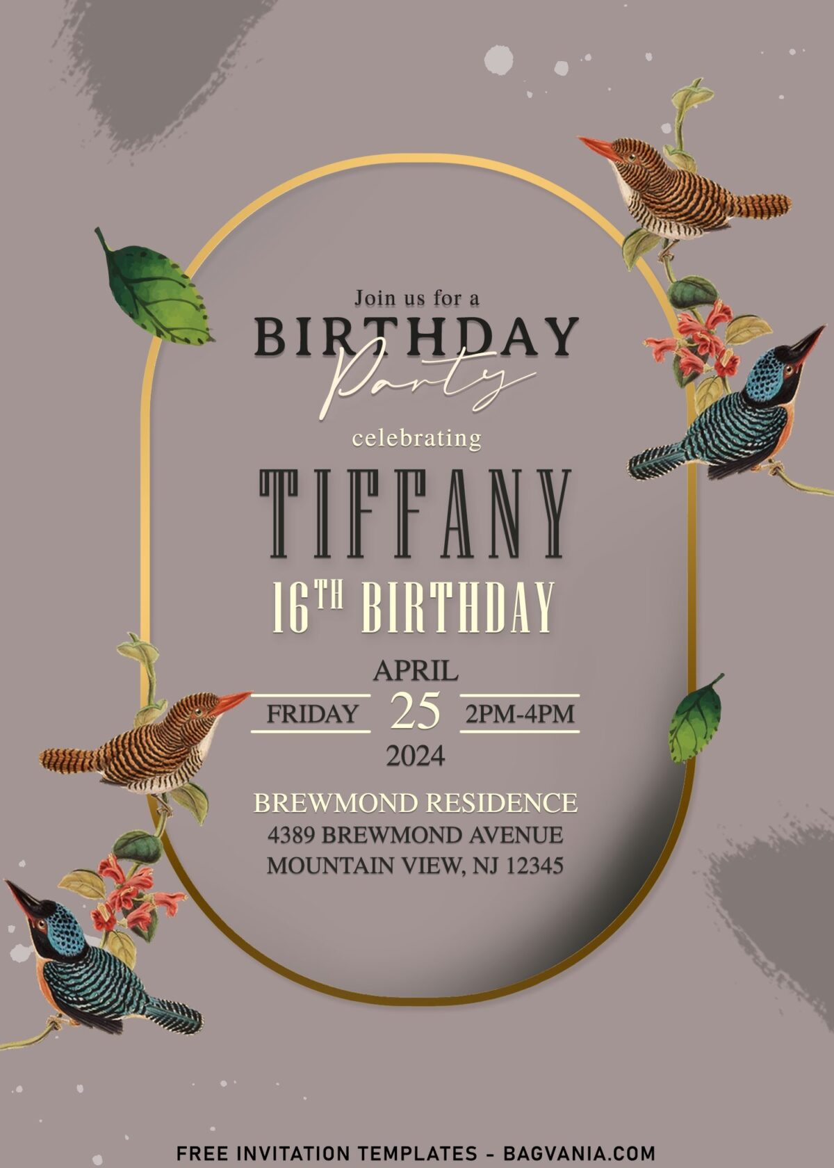 11+ Prettiest Watercolor Floral And Bird Birthday Invitation Templates