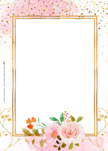 11+ Pink Sprinkle Gold Floral Wedding Invitation Templates | FREE ...