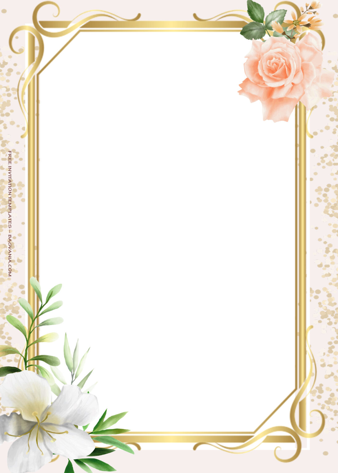 11+ Rose And Spring Gold Floral Wedding Invitation Templates | FREE ...