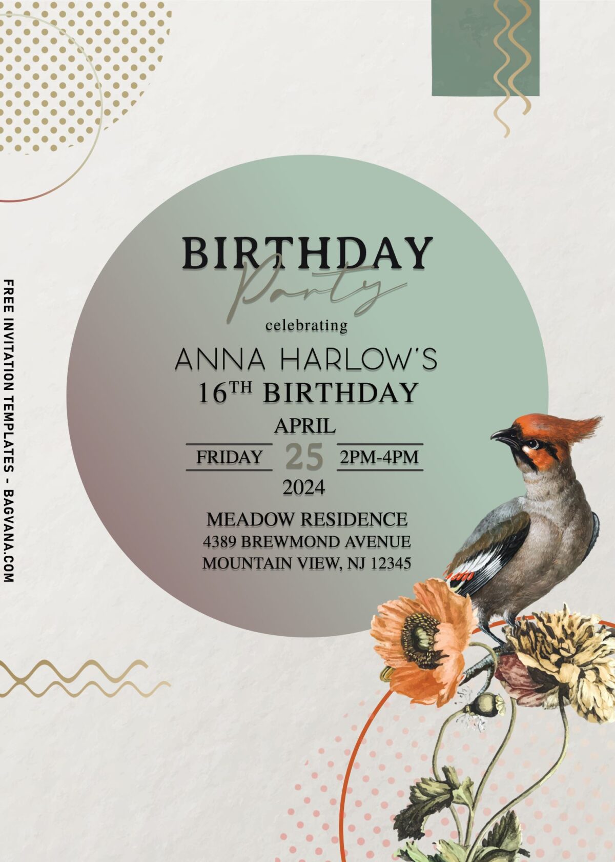 11+ Enchanted Blush And Chic Floral And Bird Collage Invitation Templates