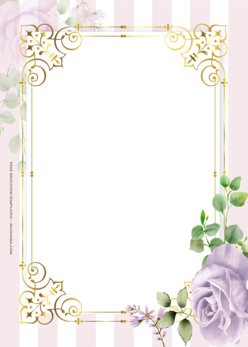 8+ Fancy With Gold Blossom Floral Wedding Invitation Templates Four