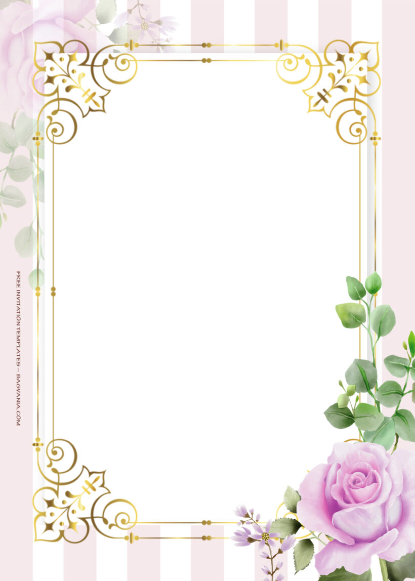 8+ Fancy With Gold Blossom Floral Wedding Invitation Templates One