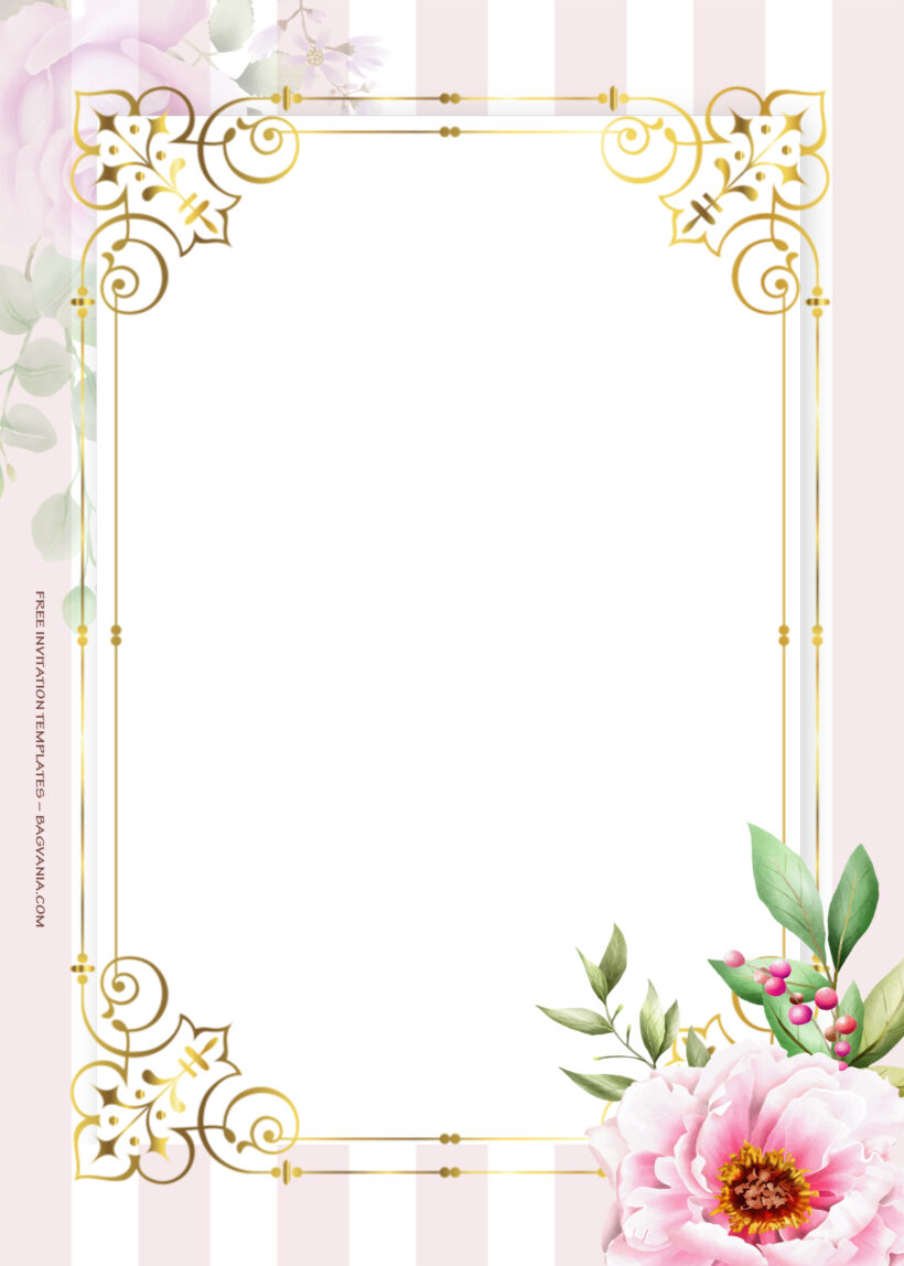 8+ Fancy With Gold Blossom Floral Wedding Invitation Templates Six