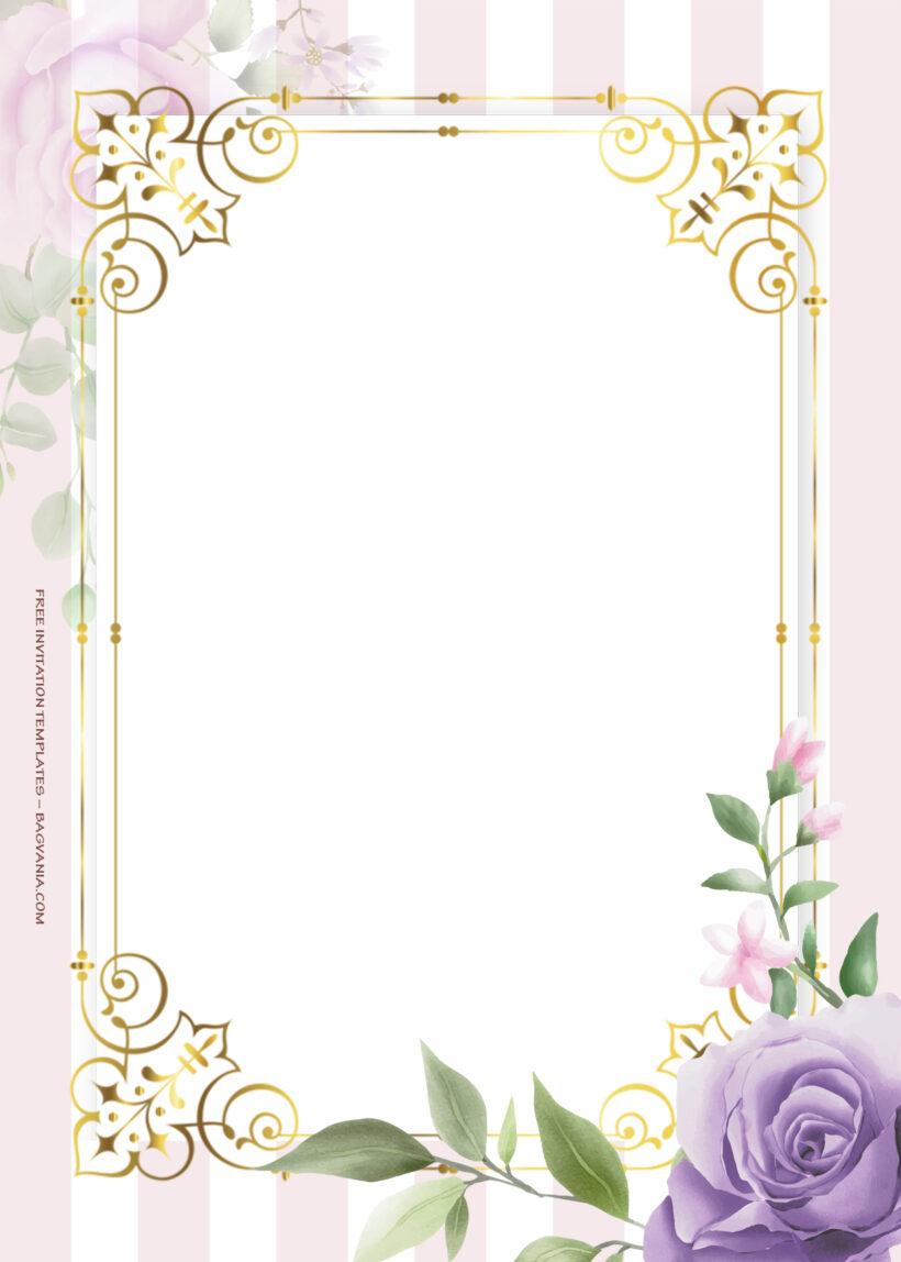8+ Fancy With Gold Blossom Floral Wedding Invitation Templates Three