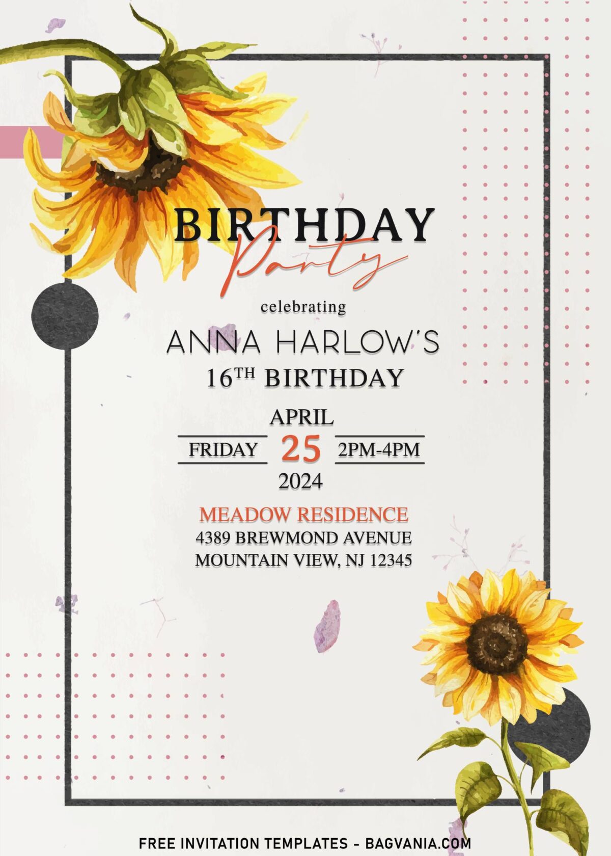 8+ Gorgeous Watercolor Cross Pattern With Sunflower Invitation Templates