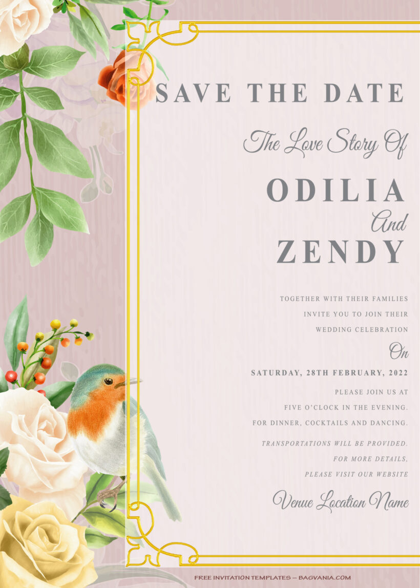 8+ Soft Spring Gold Floral Wedding Invitation Title