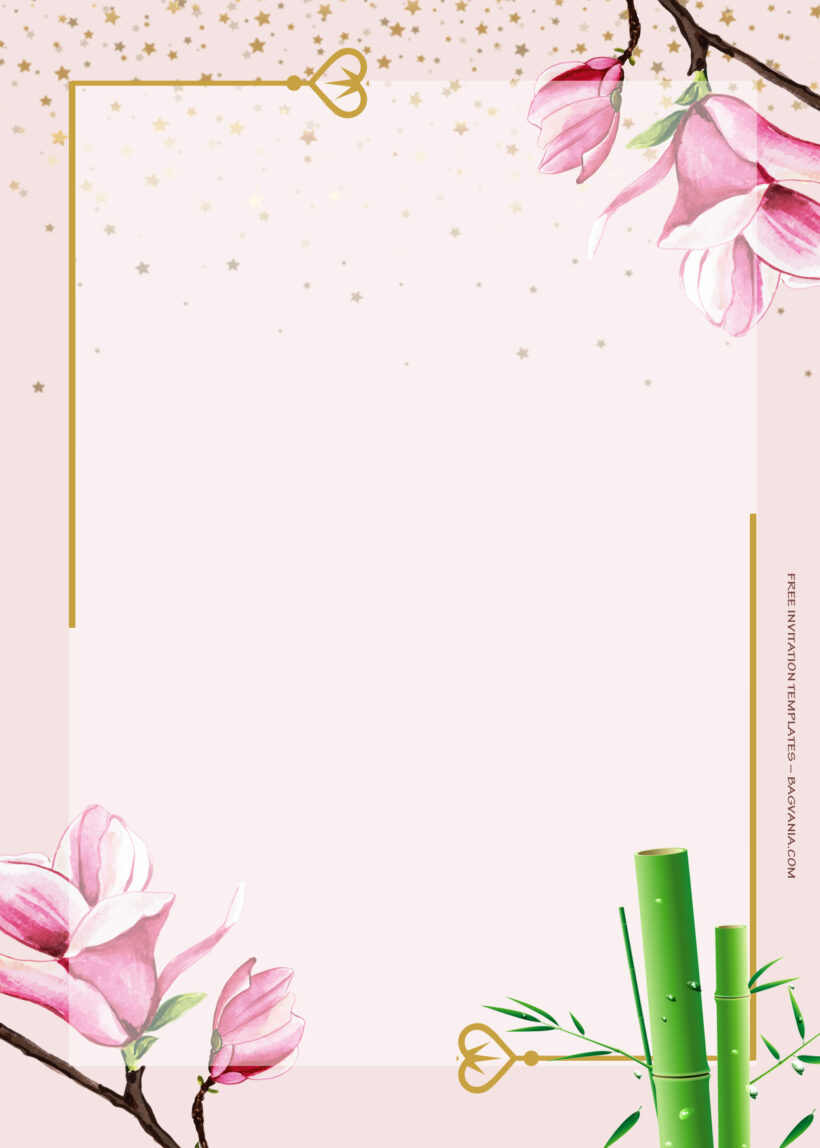 9+ Spring Sakura With Gold Floral Wedding Invitation Templates Seven