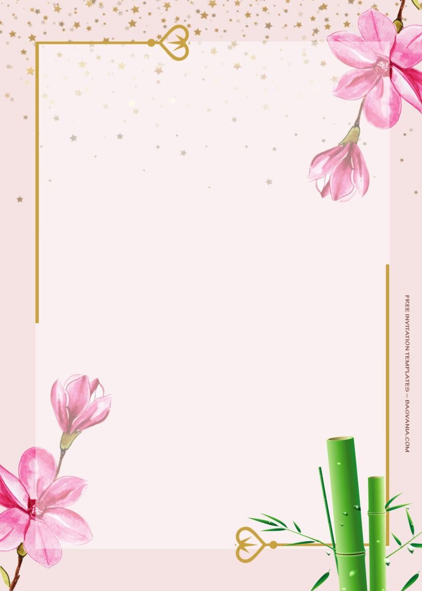 9+ Spring Sakura With Gold Floral Wedding Invitation Templates Six