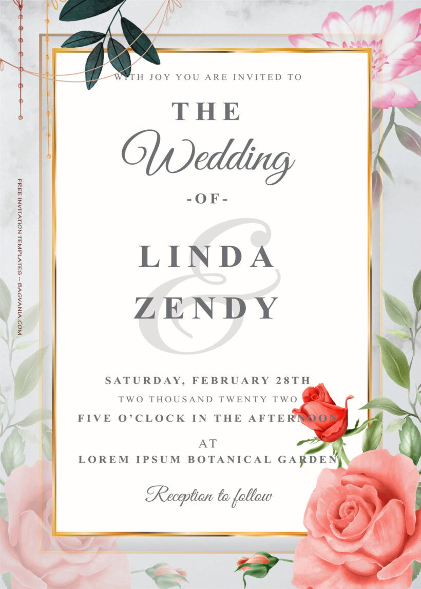 9+ Spring With Love Gold Wedding Invitation Templates Title