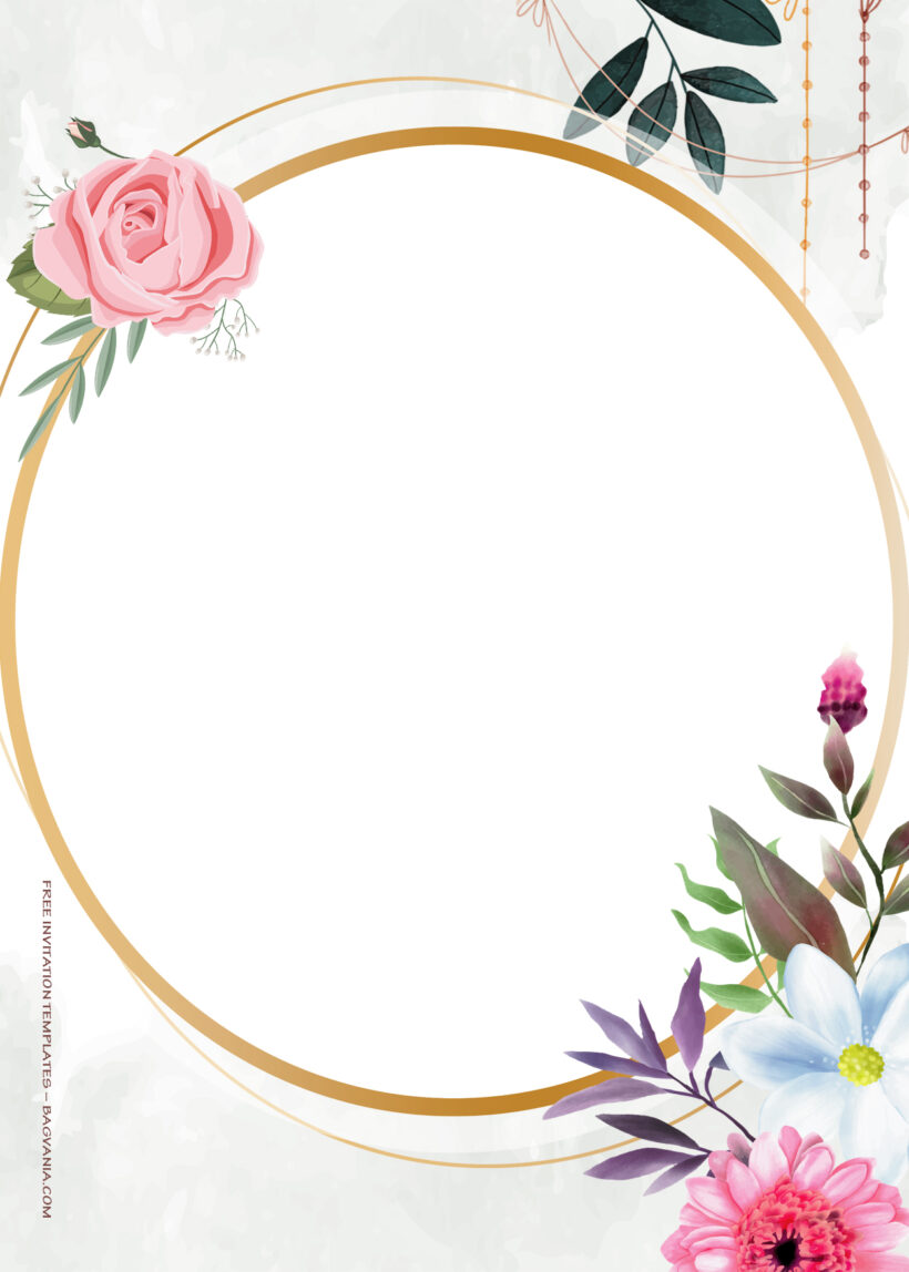 9+ Sprinkle Of Summer Gold Floral Wedding Invitation Templates Eight