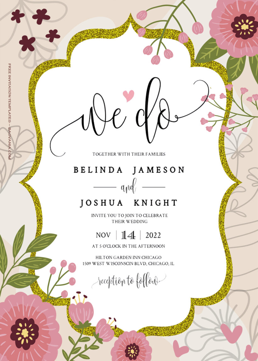 9+ Summer Splash With Goldish Home Floral Wedding Invitation Title
