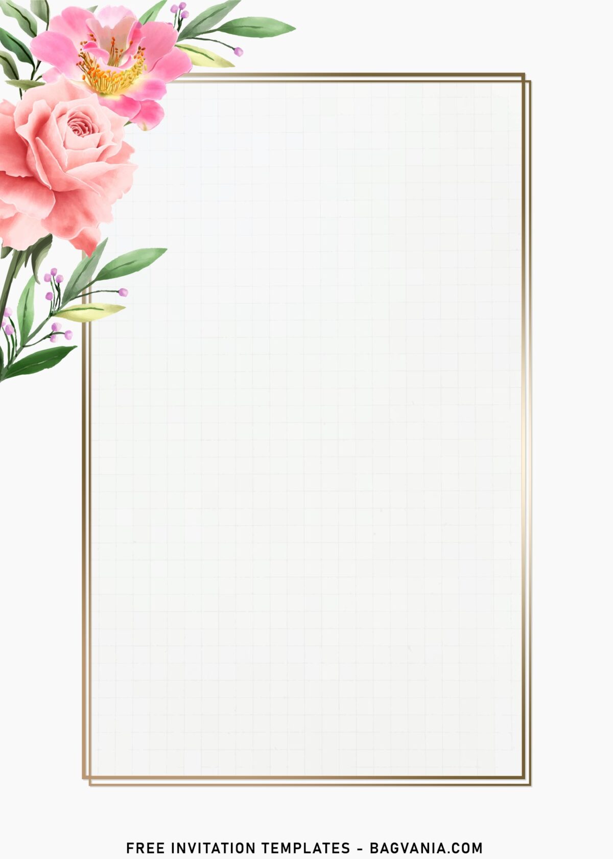 7+ Simple Romantic Blush Watercolor Floral Invitation Templates with portrait orientation design