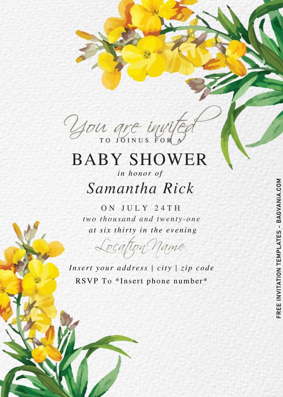 8+ Simply Bright Yellow Poppy Birthday Invitation Templates