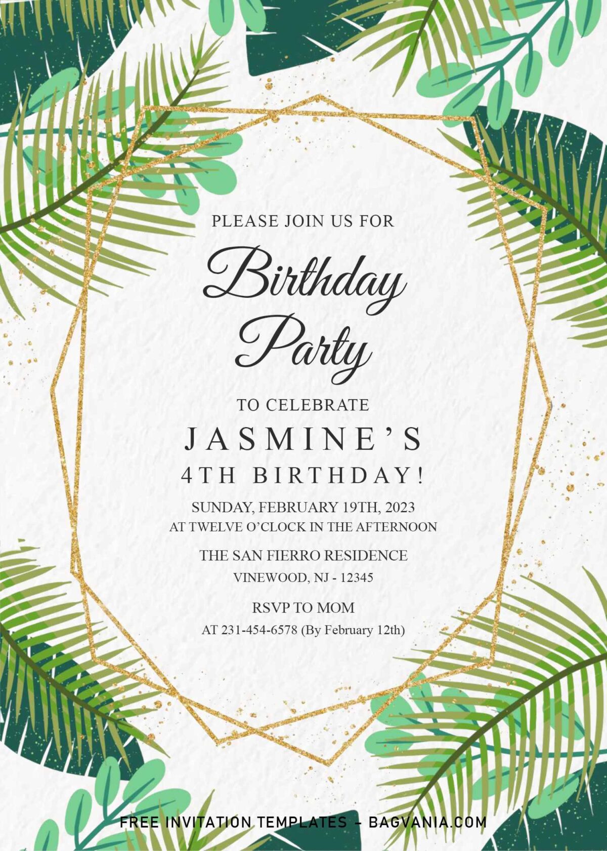9+ Beautiful Palm Wreath Birthday Invitation Templates