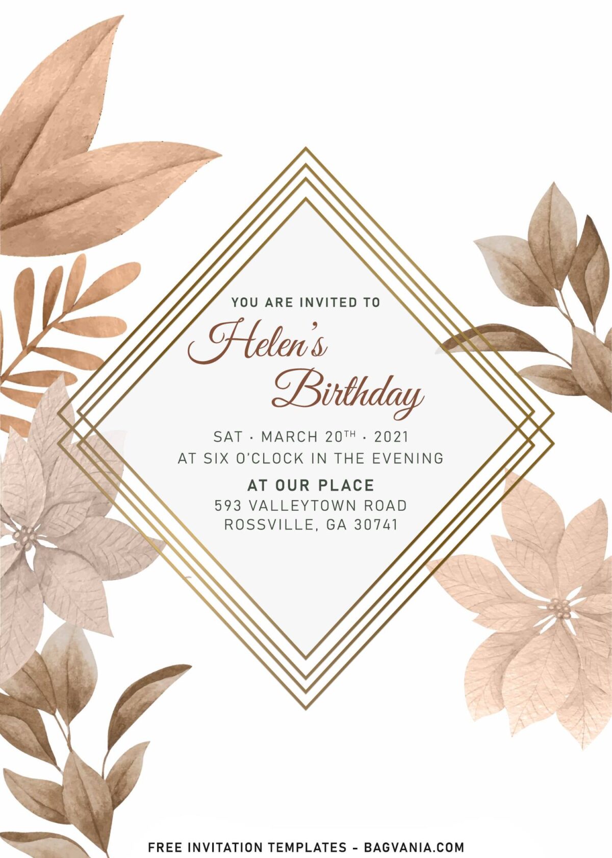 8+ Modest Boho Foliage Birthday Invitation Templates