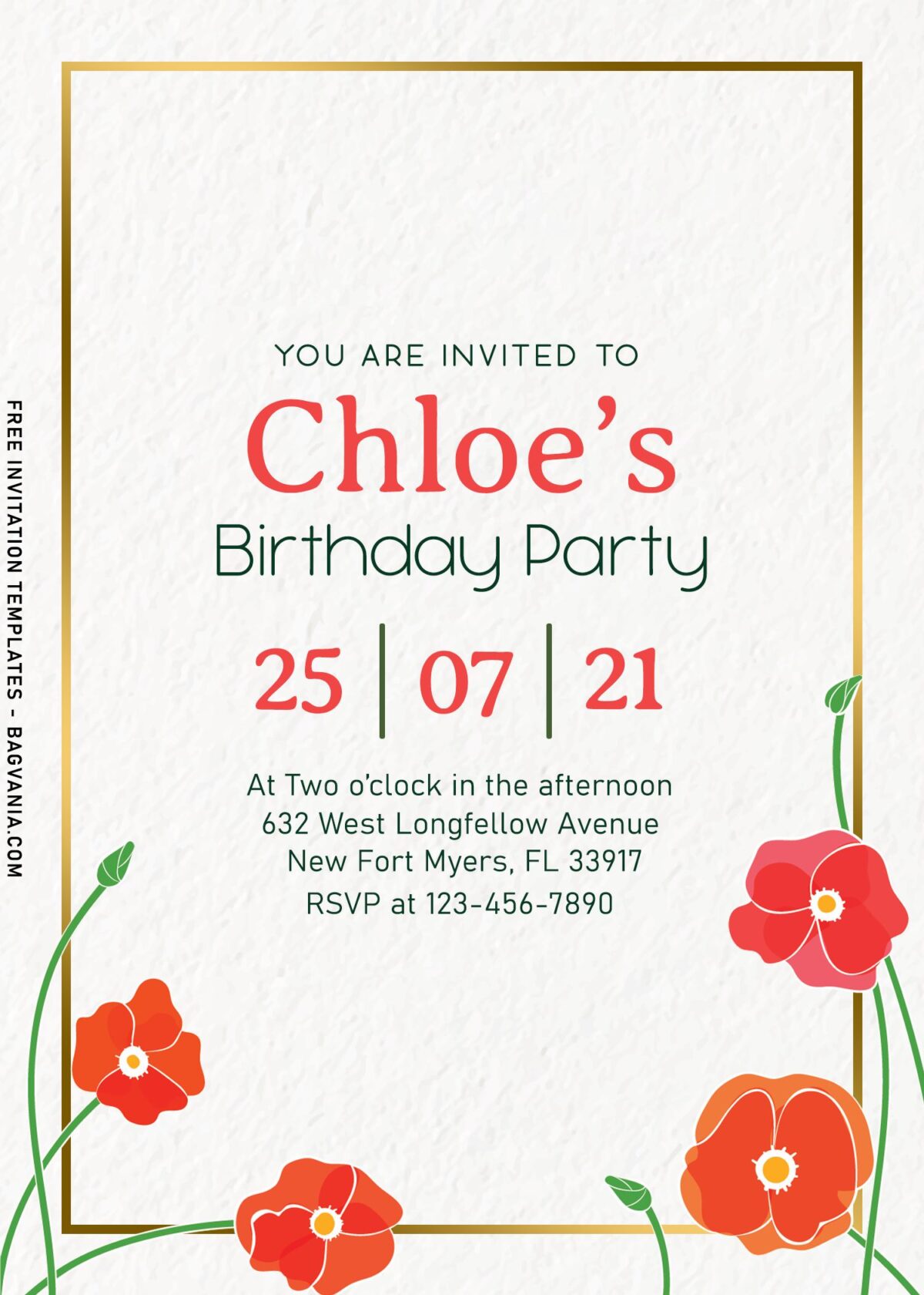 10+ Bright And Soft Poppy Floral Birthday Invitation Templates