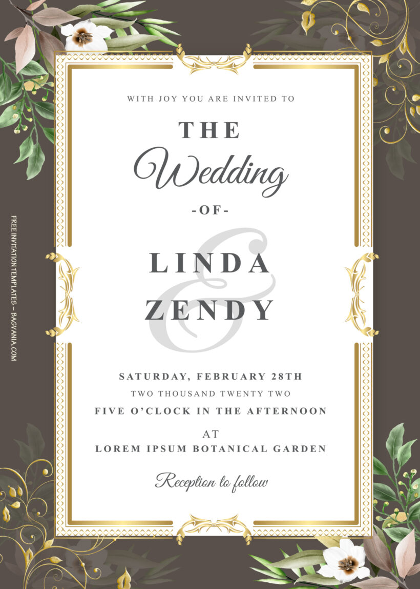 10+ Rocky Blooming Gold Floral Wedding Invitation Templates Title