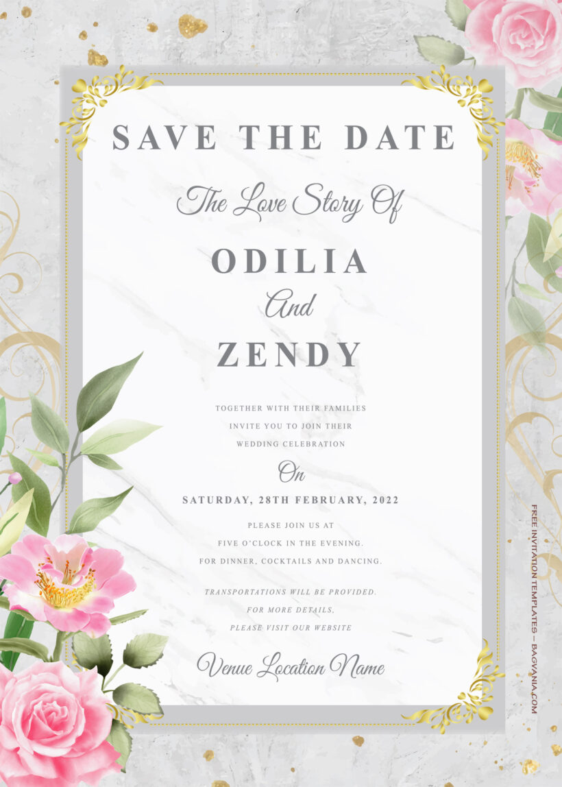 10+ Spring Magic Gold Floral Wedding Invitation Templates Title