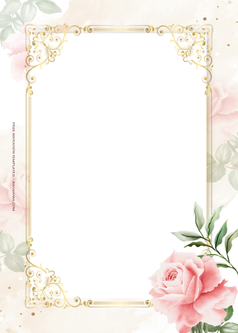 10+ Summer Pink Gold Floral Wedding Invitation Templates One