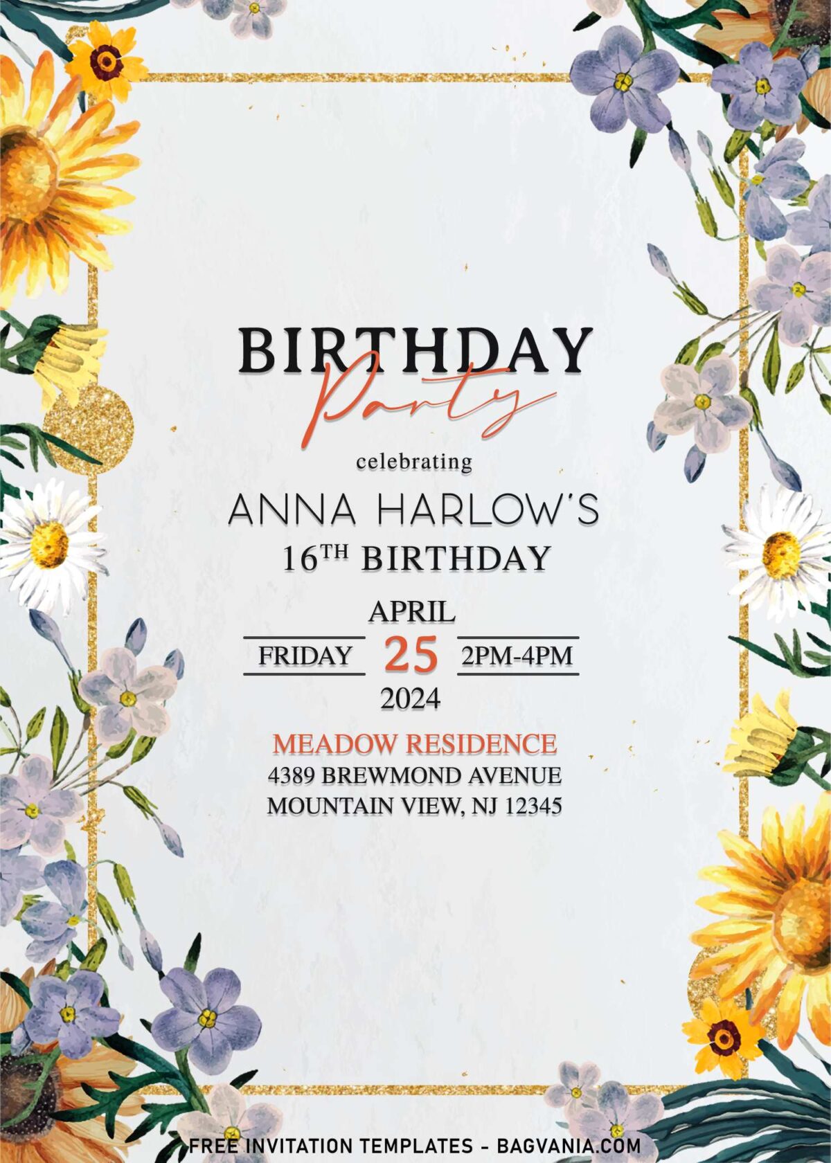 11+ Colorful Watercolor Floral Birthday Invitation Templates