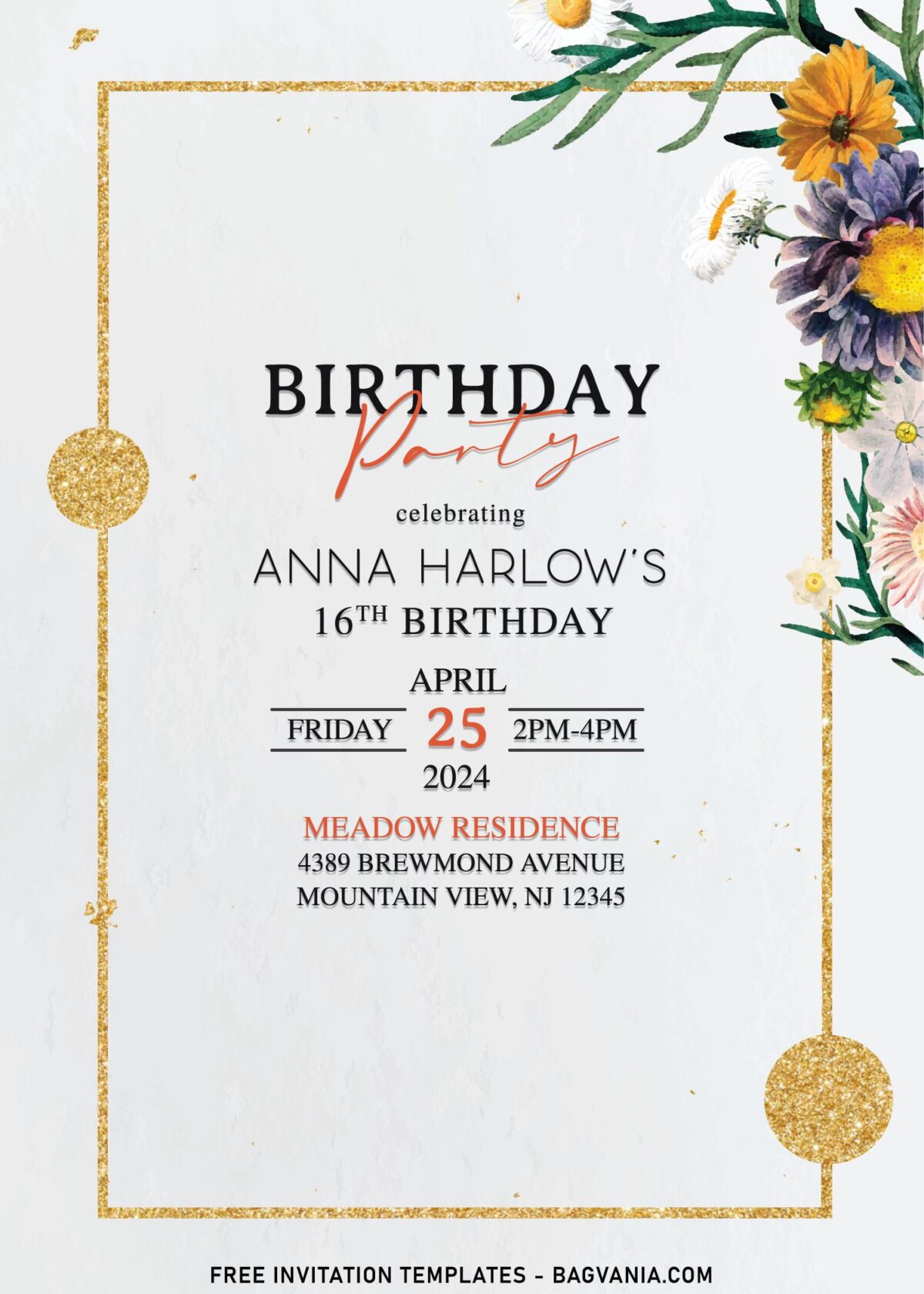 11+ Colorful Watercolor Floral Birthday Invitation Templates