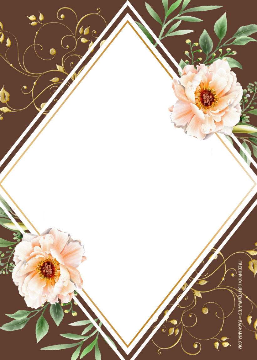 7+ Dazzling Spring Gold Floral Wedding Invitation Templates Five