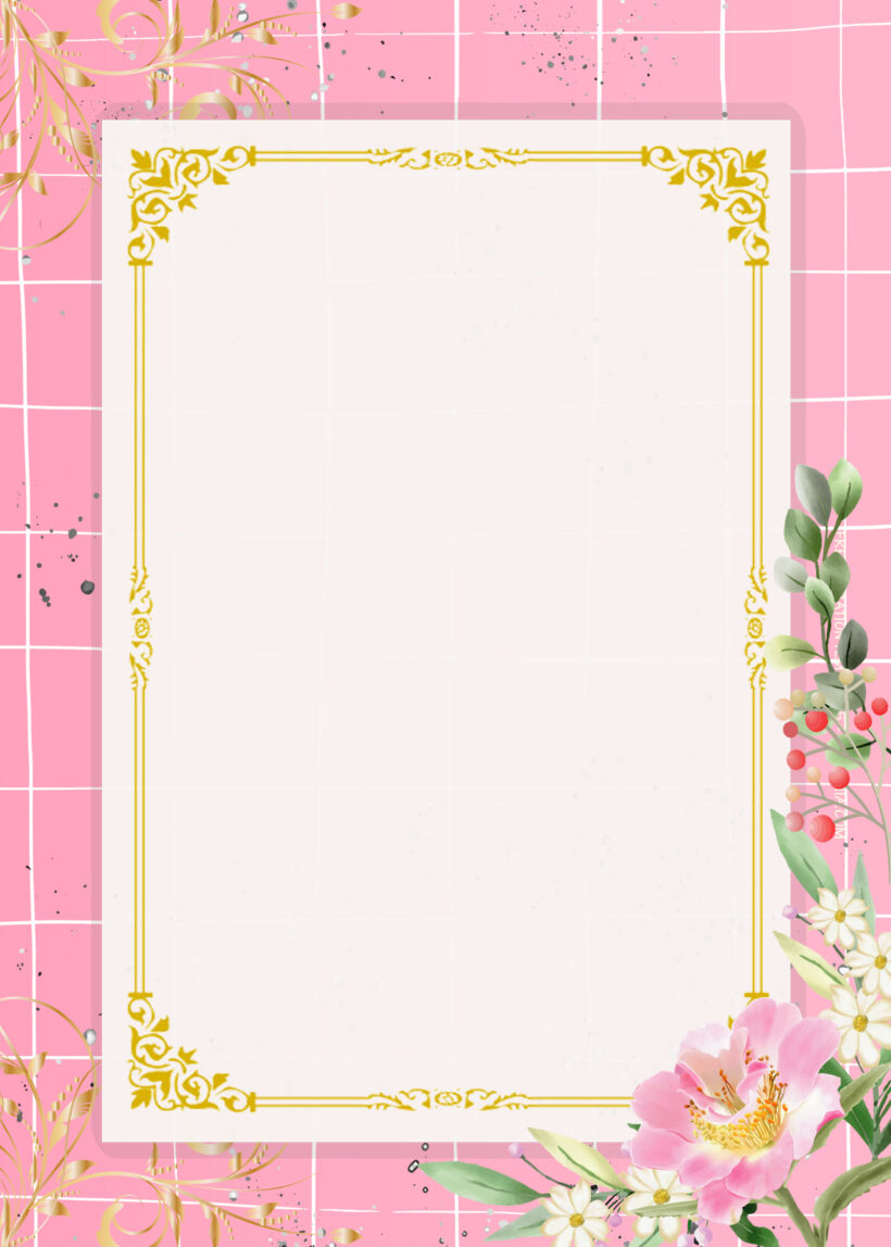 7+ Pink A Boo Gold Floral Wedding Invitation Templates Six