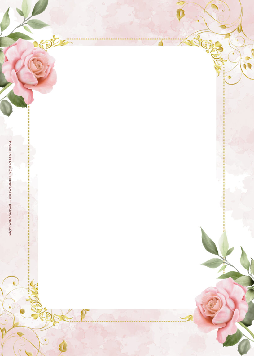 7+ Pinky Party Gold Floral Wedding Invitation Templates Five