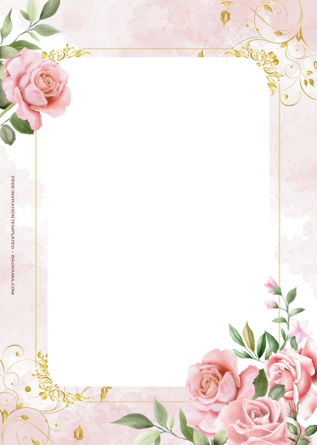 7+ Pinky Party Gold Floral Wedding Invitation Templates | FREE ...