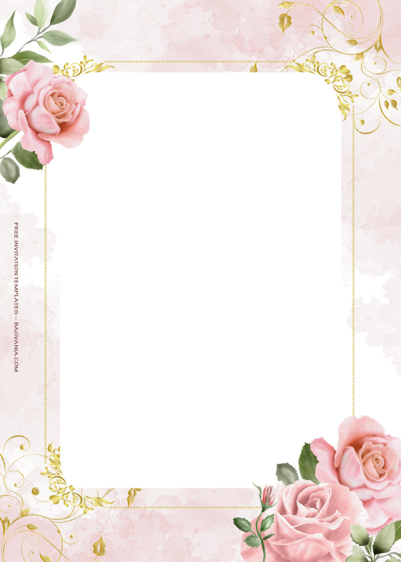 7+ Pinky Party Gold Floral Wedding Invitation Templates Two