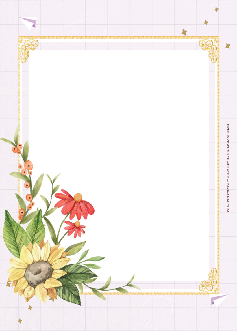 7+ Shining Sunflower Gold Floral Wedding Invitation Templates One