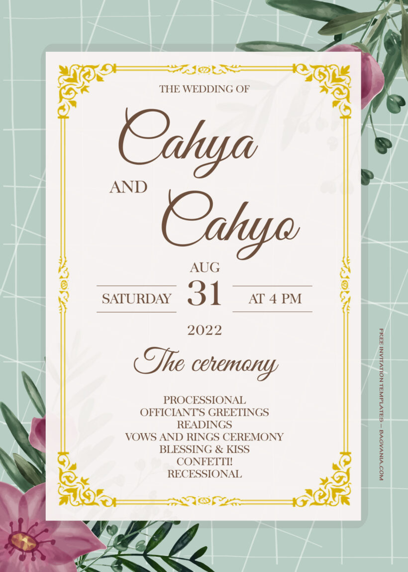 8+ Blooming Sky Gold Floral Wedding Invitation Templates title