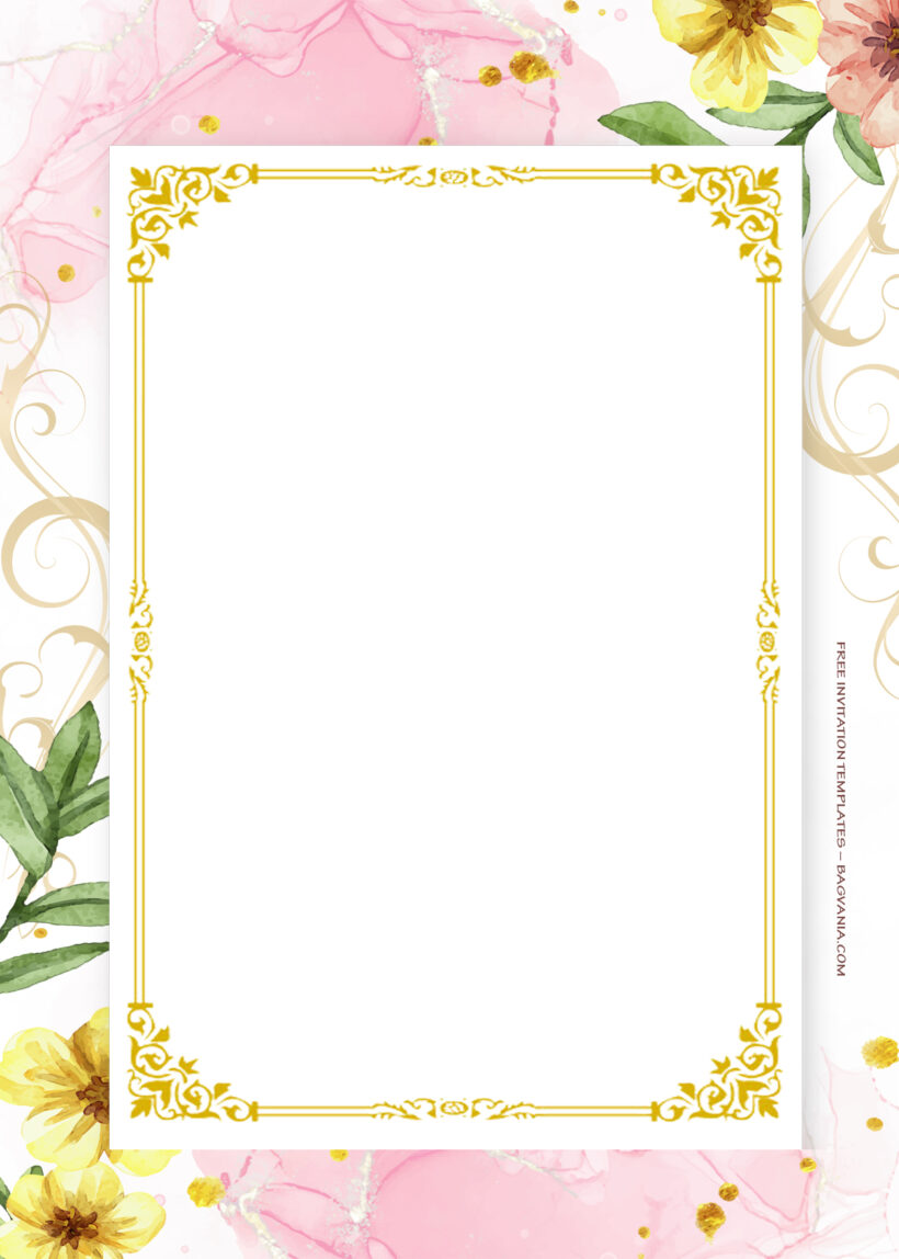 8+ Colorful Season Gold Floral Wedding Invitation Templates Two
