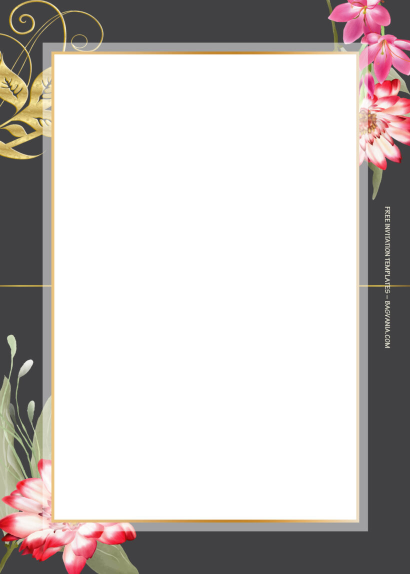 8+ Colorful Summer Gold Floral Wedding Invitation Templates Three
