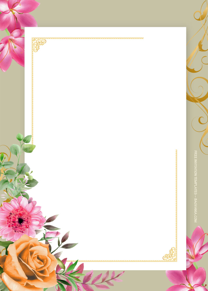 8+ Dreamy Summer Gold Floral Wedding Invitation Templates One