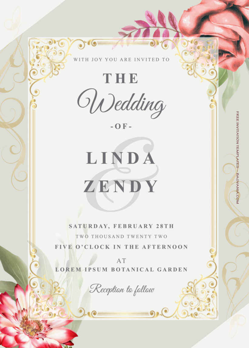 9+ Autumn Frenzy Gold Floral Wedding Invitation Templates Title