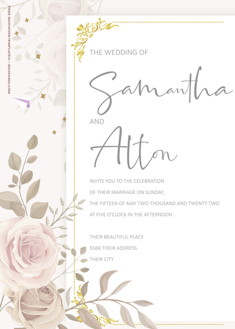 9+ Crystal Peonies Gold Floral Wedding Invitation Templates Title