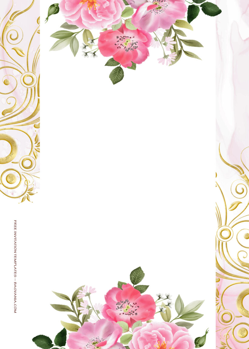 9+ Fancy In Gold Floral Wedding Invitation Templates One