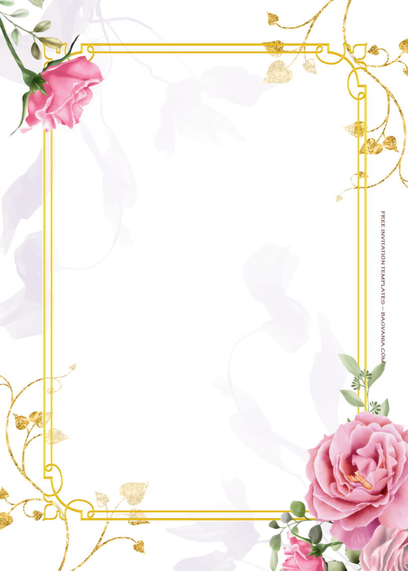 9+ Garden Of Love Gold Floral Wedding Invitation Templates Eight