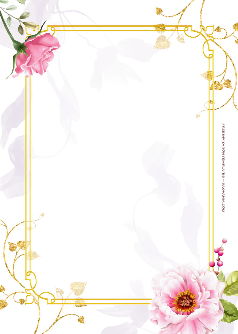 9+ Garden Of Love Gold Floral Wedding Invitation Templates Five