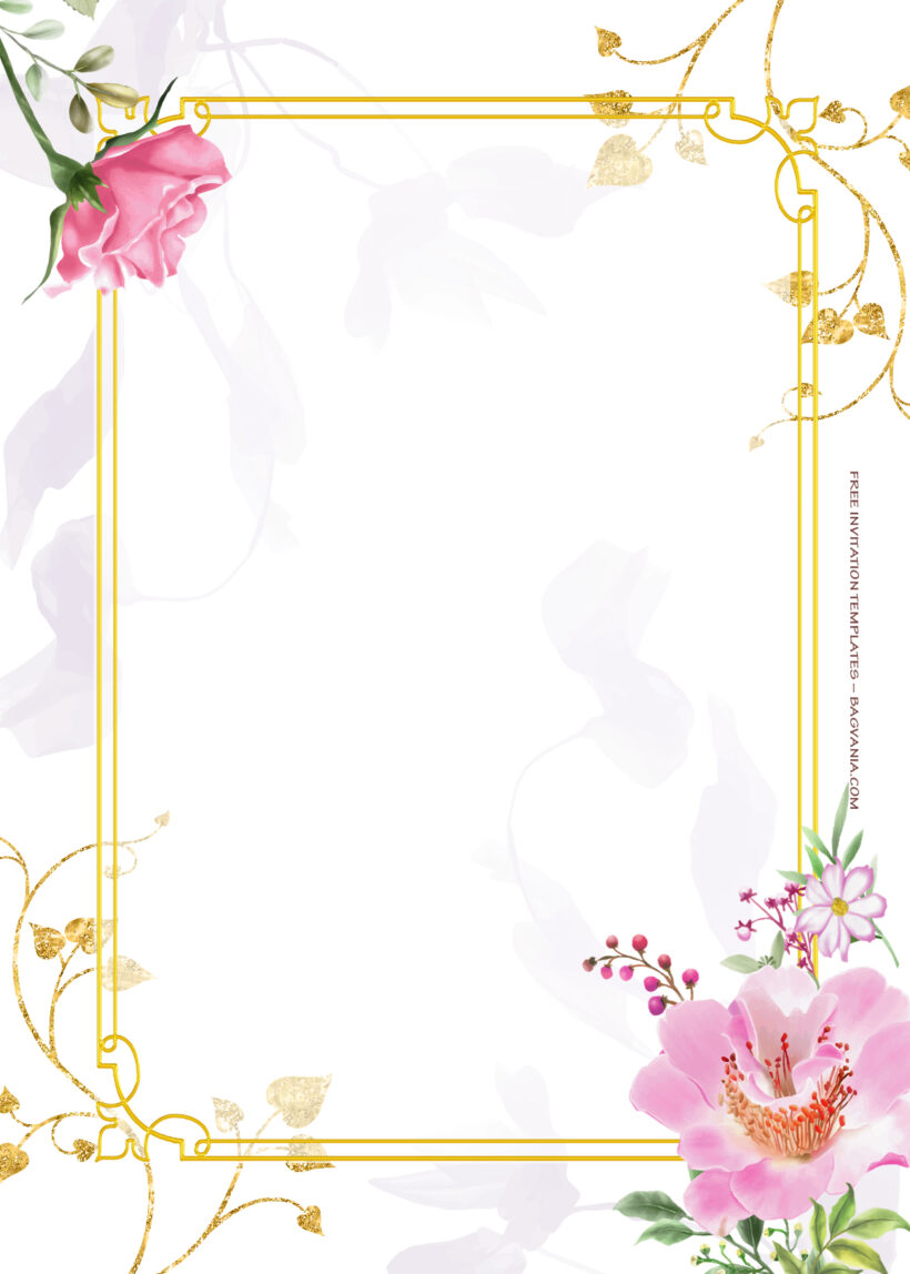 9+ Garden Of Love Gold Floral Wedding Invitation Templates One